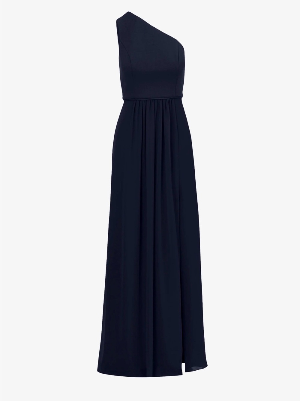 Adrianna Papell NWT Navy One-Shoulder Evening Gown with Side Slit size 12 - Picture 4 of 13